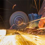 Close up of grinder with sparks 2